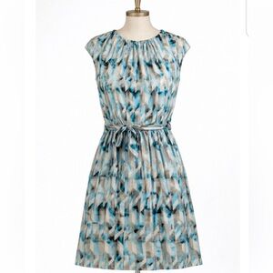 Guess Blue and White Geometric Belted Dress, Size 6